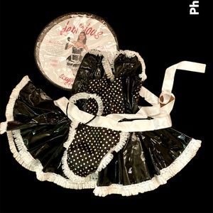 French Maid pleather Cosplay sexy Costume